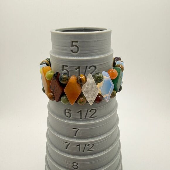 Multi-stone and opalite glass stretch bracelet! - Picture 7 of 9